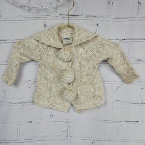 Genuine Kids from OshKosh 12M Pom Pom Knit Cardigan Sweater Girls Boys